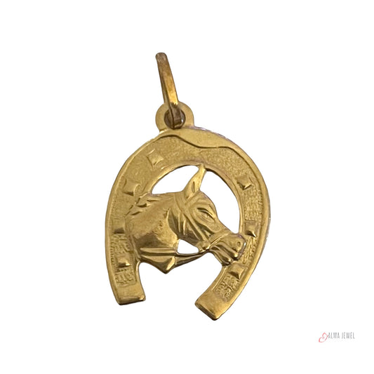 14K Gold Horse shoe pendant