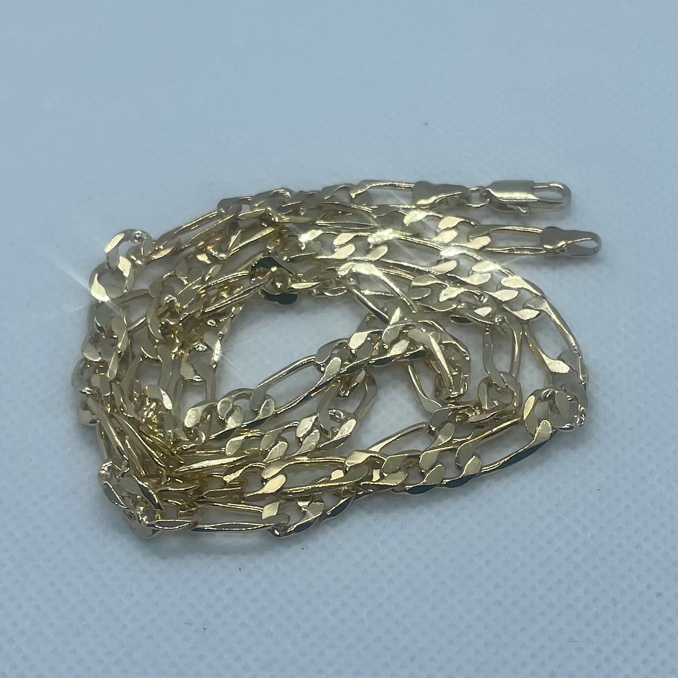 18K Gold Plated Figaro Chain 22in long