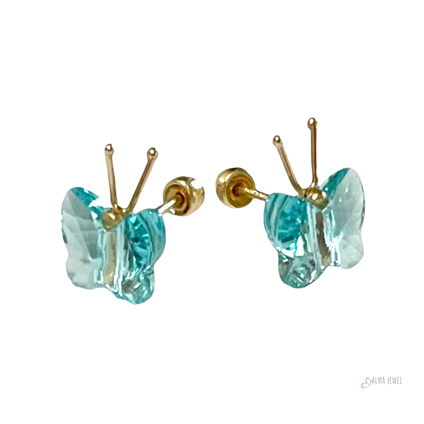 Crystal Butterfly Stud Earrings