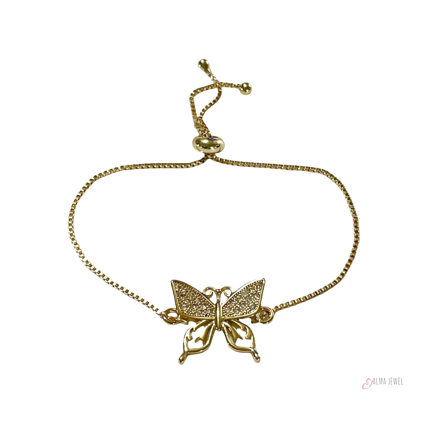 18K Gold Plated Butterfly Adjustable Bracelet