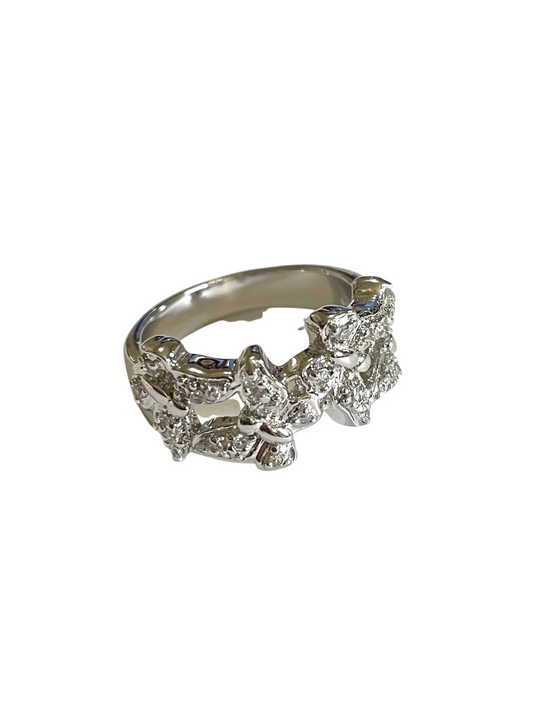 3-Butterflies Lady ring in Sterling Silver