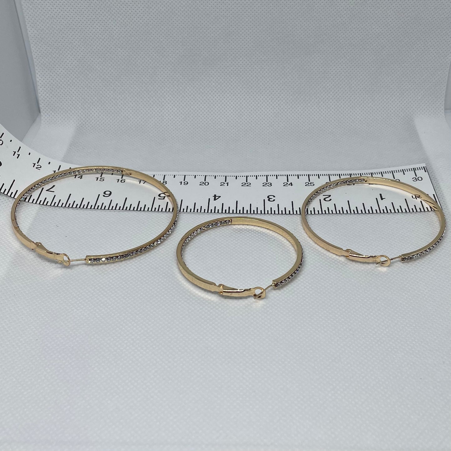 Hoop Earrings CZ 18K Gold plated