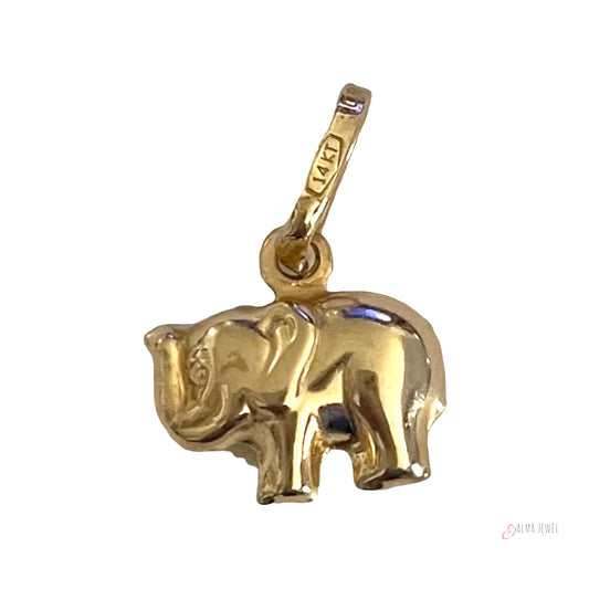 14K Gold Elephant pendant