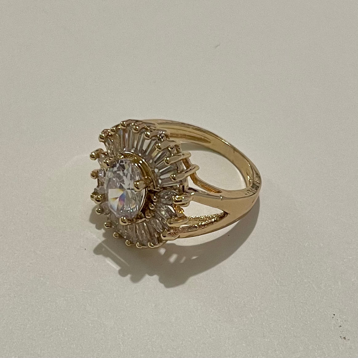 18K Gold Plated White Cocktail Ring