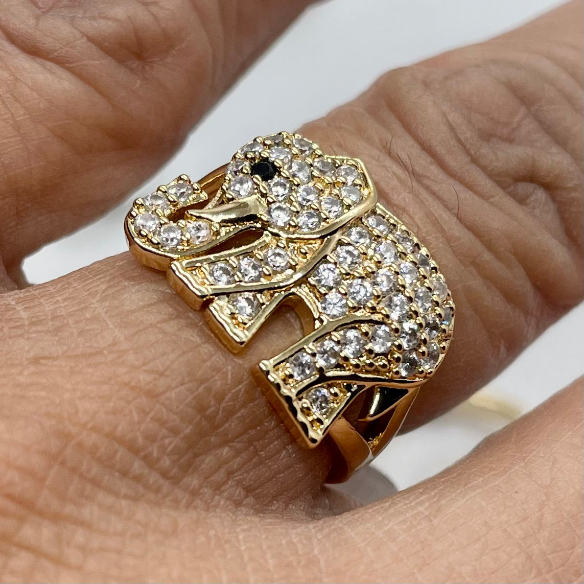 18K Gold Plated iced Elephant