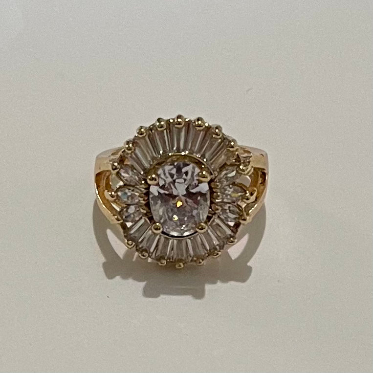 18K Gold Plated White Cocktail Ring